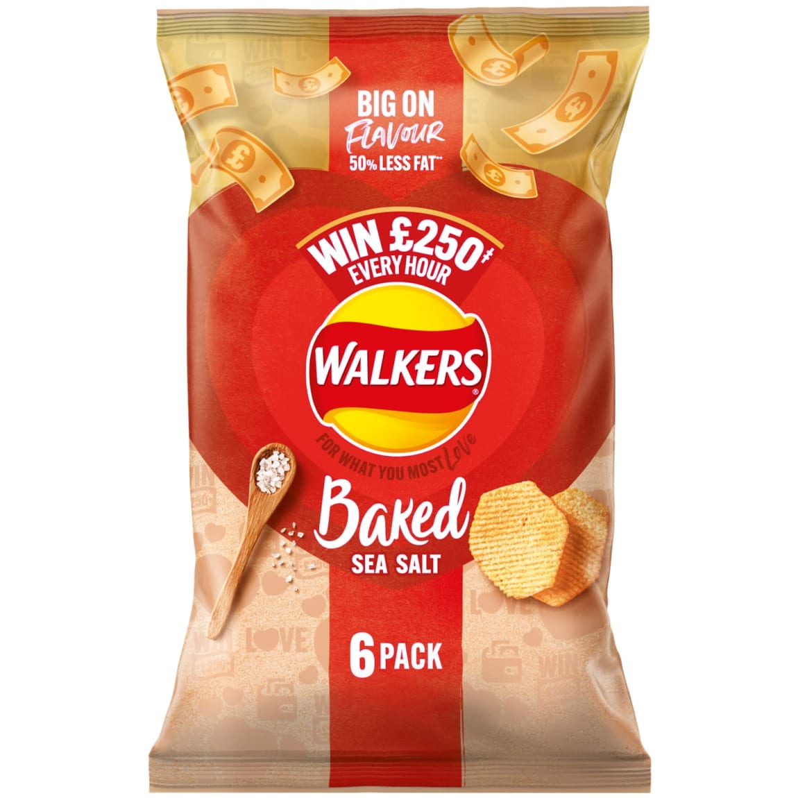 Walkers Oven Baked Crisps 6pk Sea Salt flavour