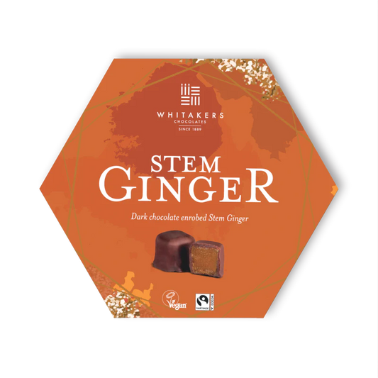 Whitakers Ginger 180g box of dark chocolate ginger treats