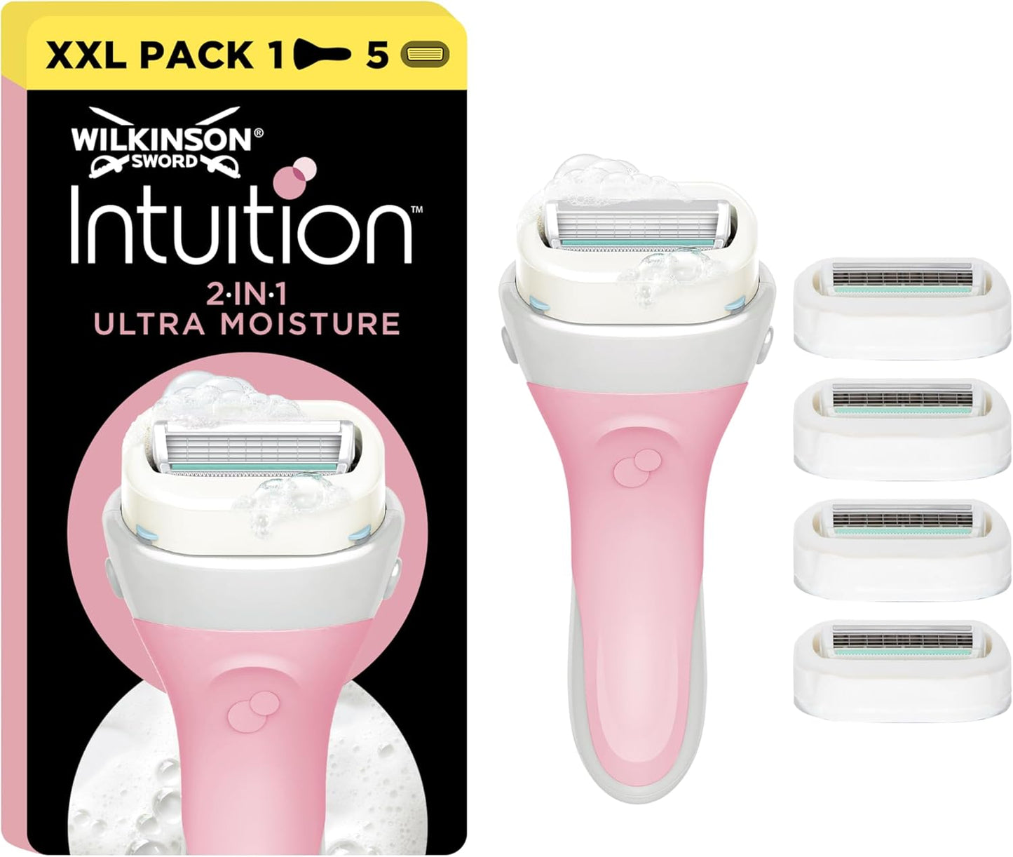 Wilkinson Sword Intuition 5 Blade Refills for Women – Smooth Shave, Moisturizing and Hydrating Formula