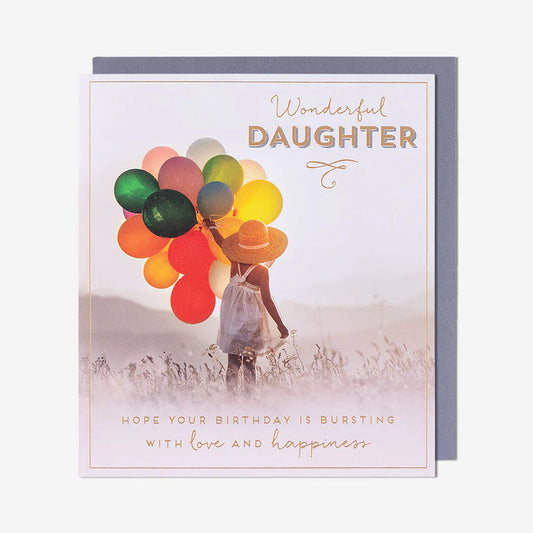 Wonderful Daughter Birthday Card with colorful balloons, perfect for birthday cards