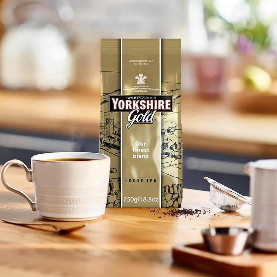 Brew the perfect cup with Yorkshire Gold Loose Leaf Tea 250g in a teapot