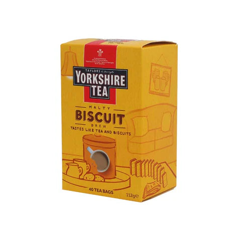 Yorkshire Tea Biscuit Brew – malty sweet tea bags, perfect with milk, 4x40 pack.