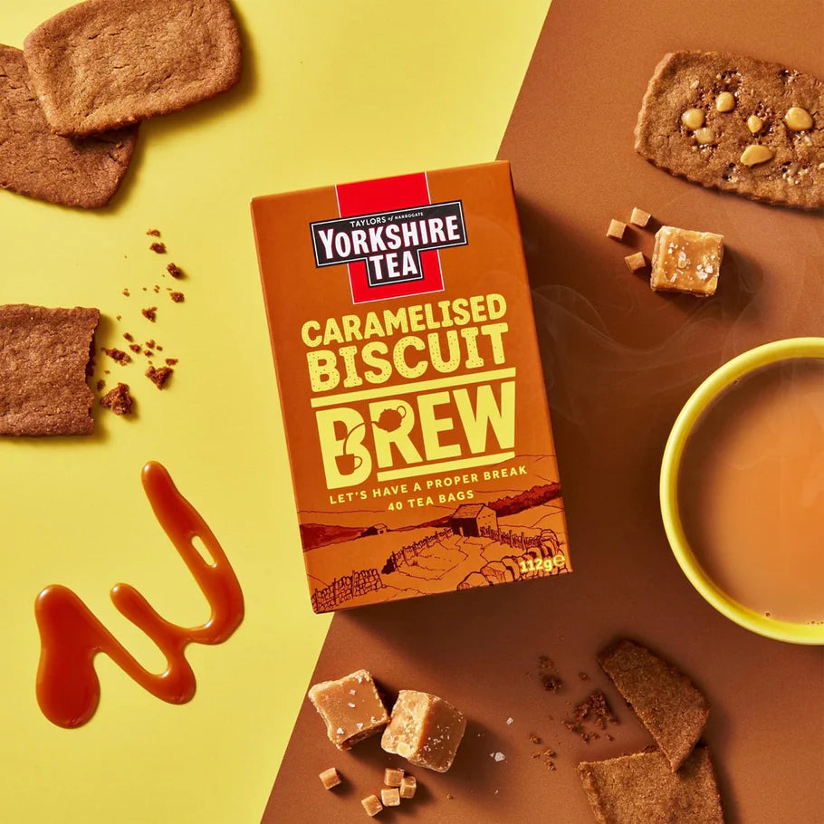 Yorkshire Tea caramelised biscuit flavour in a single brewed cup