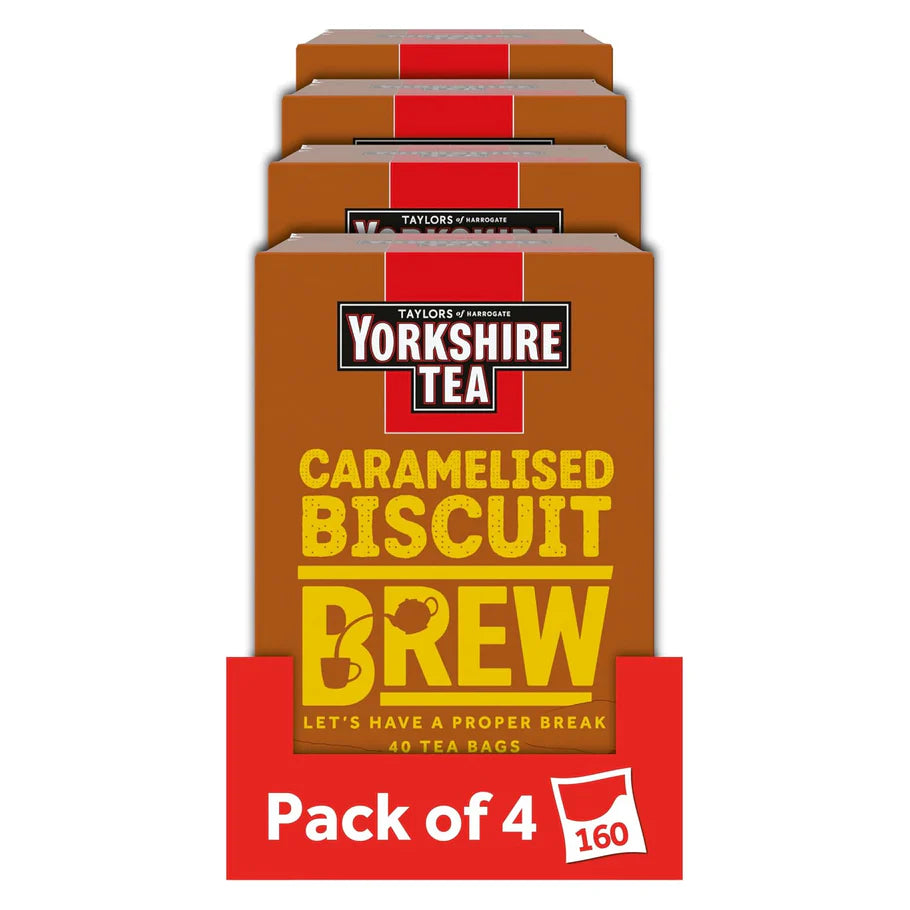 Ethical Yorkshire Tea Caramelised Biscuit Brew Tea Bags, Rainforest Alliance Certified
