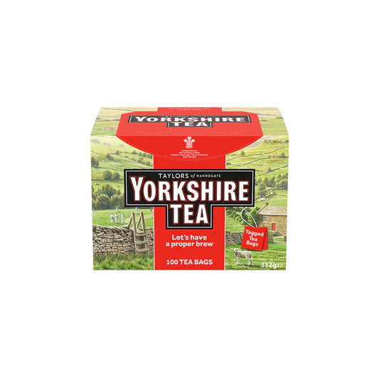 Yorkshire Tea String & Tag 100 Tea Bags – Classic Assam and African blend