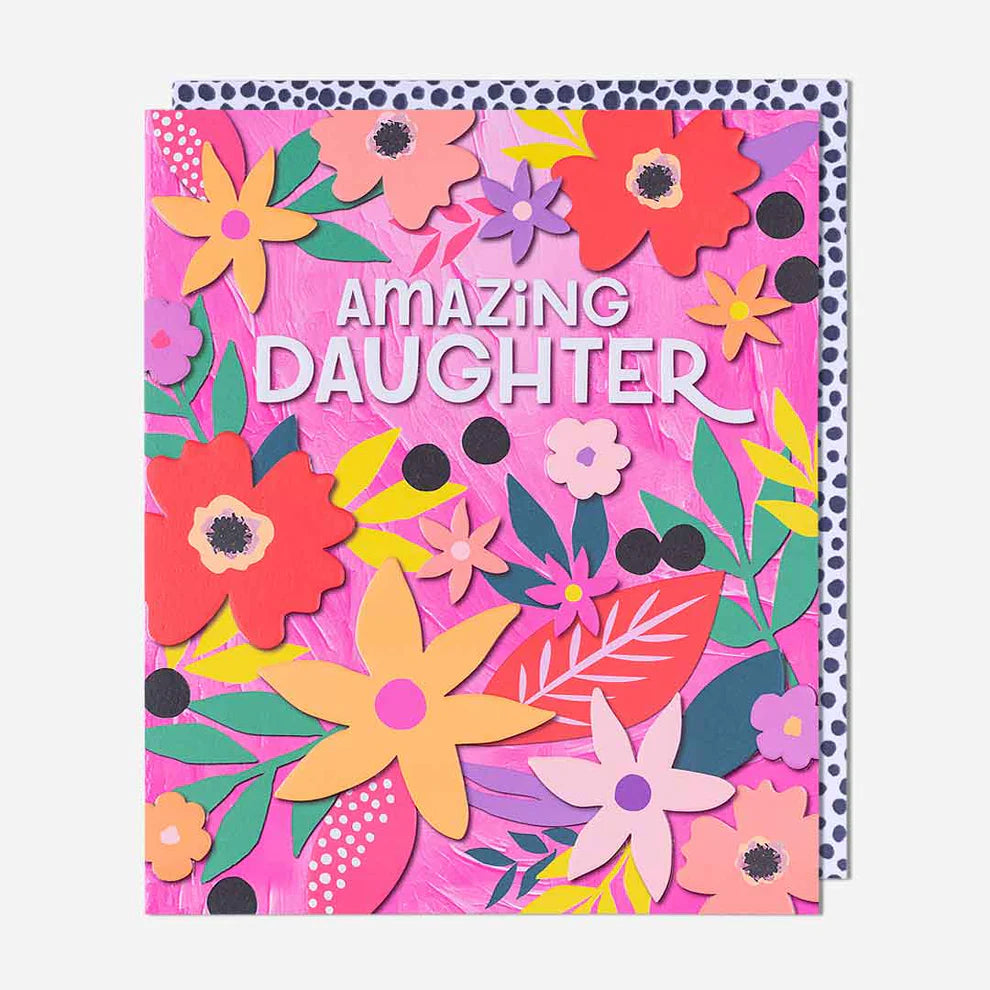 Sweet pink floral daughter birthday card, perfect for those searching for greeting cards. A thoughtful birthday card greeting cards for daughters.
