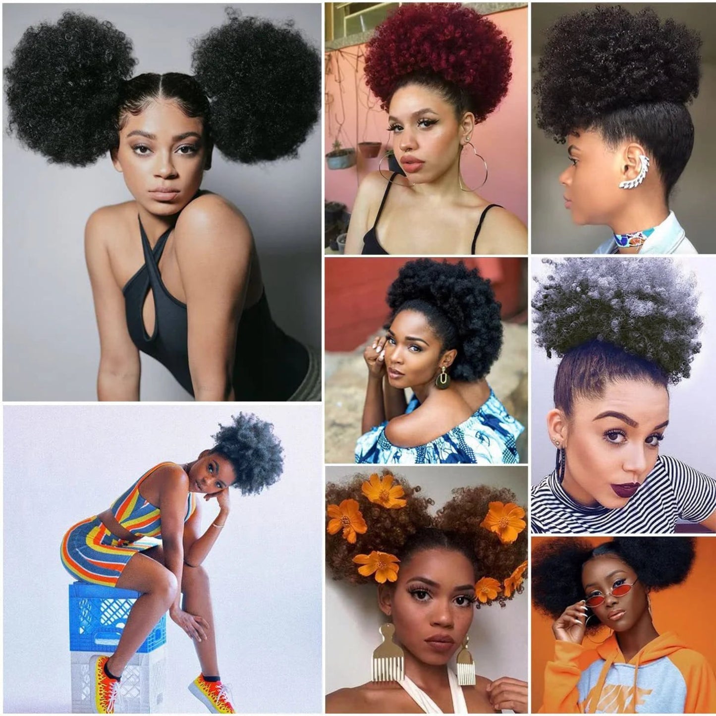 High temperature fiber afro puff hair extension
