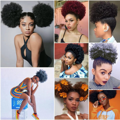 High temperature fiber afro puff hair extension