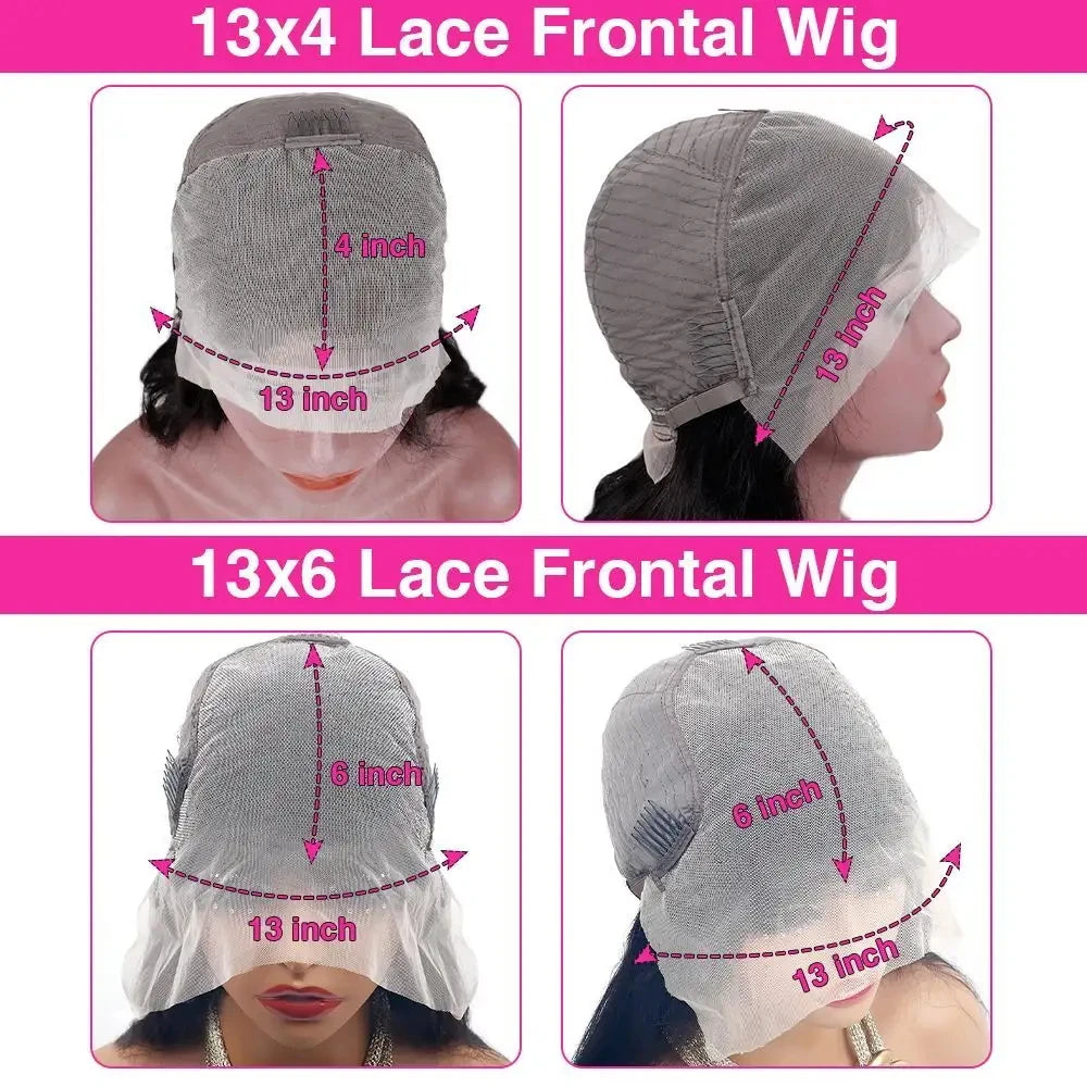 HD lace front wig body wave P4/27 highlight remy human hair natural part