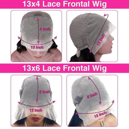 HD lace front wig body wave P4/27 highlight remy human hair natural part