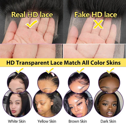 HD transparent lace wig with natural hairline