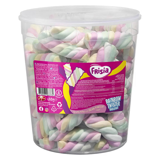 Colourful marshmallow sweets with soft vanilla flavour texture