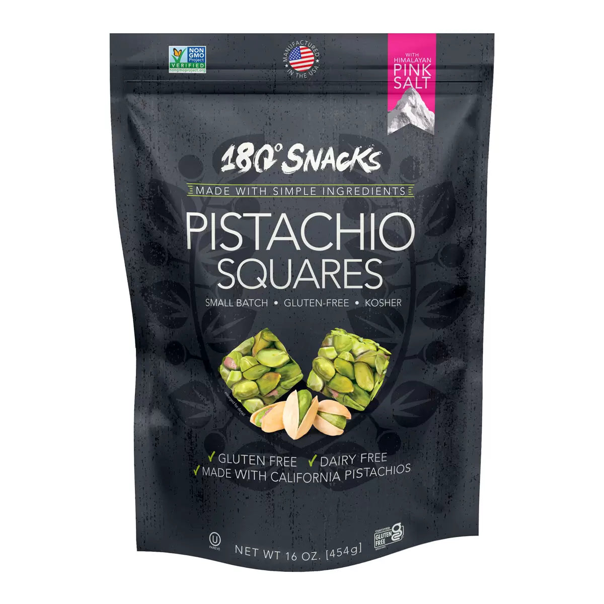 180° Snacks Pistachio Squares 454g gluten-free snack
