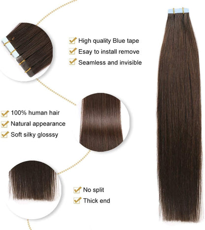 Tape in human hair extensions 20 pieces 40g pack
