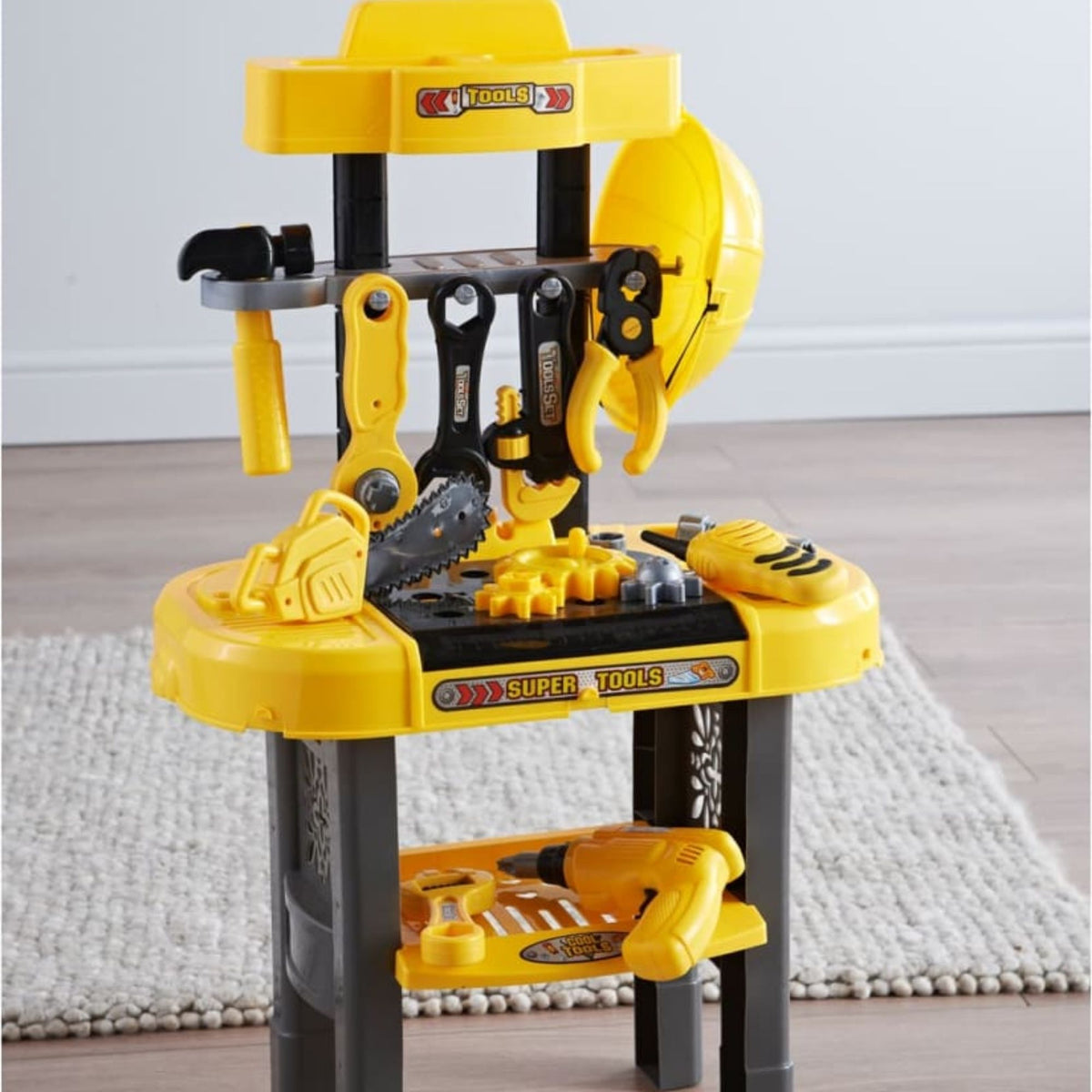 22 piece children's toy tool bench set