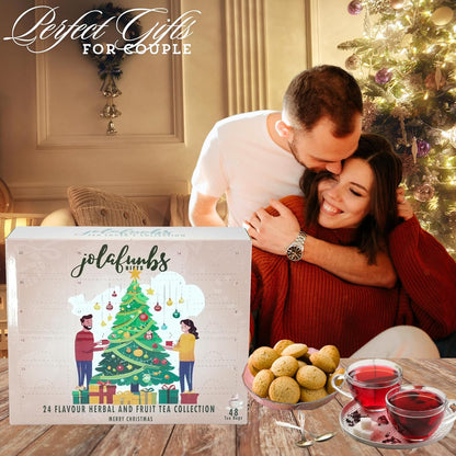 24-day tea advent gift box with festive flavours for Christmas