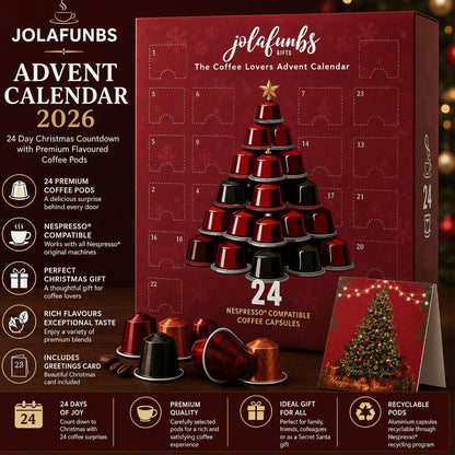 Premium flavoured coffee pods advent calendar box