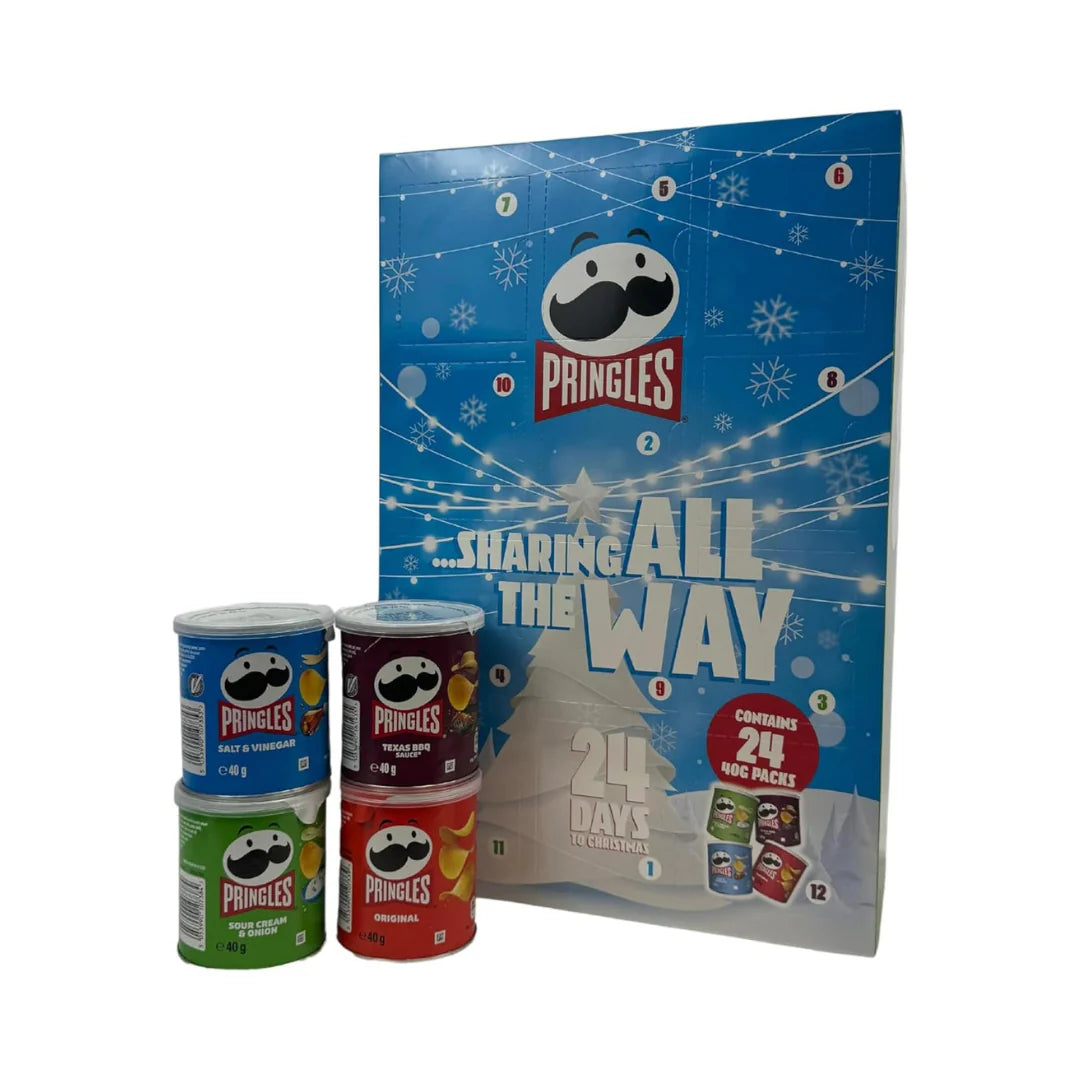 Countdown to Christmas with full-size Pringles tubs in an advent calendar