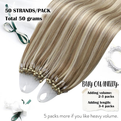 24 inch microring hair extensions real human hair blend