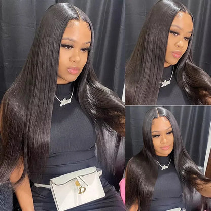 Luxury HD lace frontal wig with sleek straight hairstyle