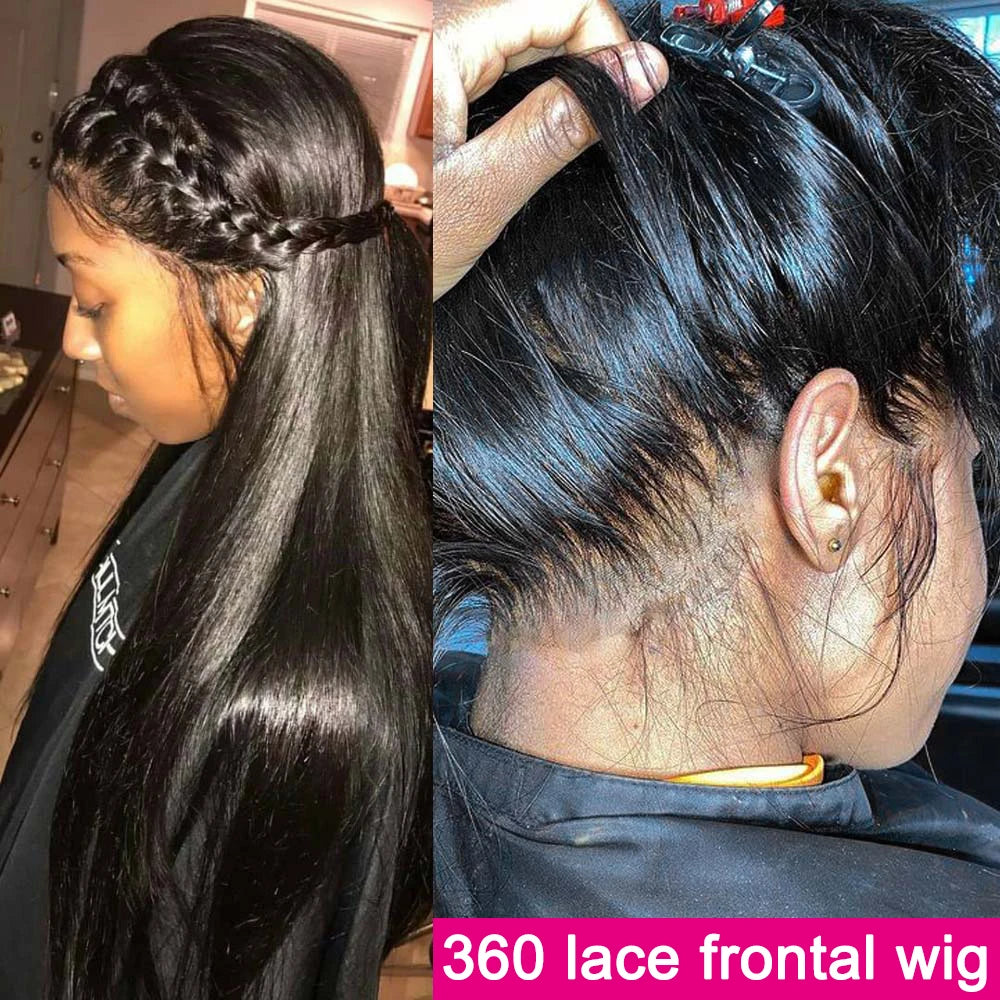 360 lace frontal bone straight human hair wig