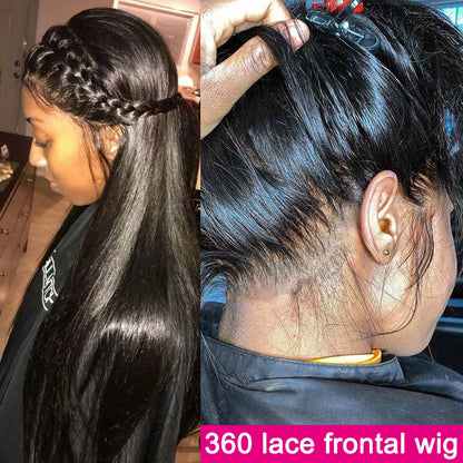 360 lace frontal bone straight human hair wig