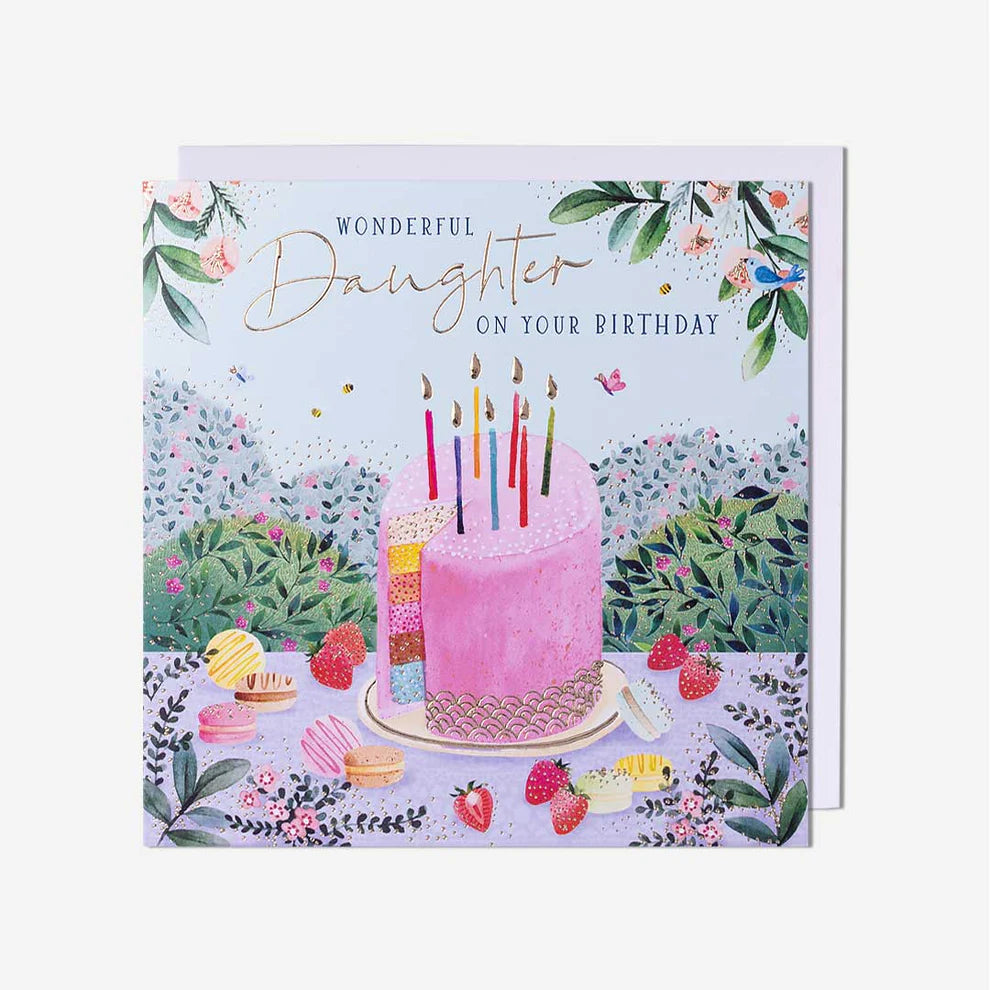 Delightful daughter greeting card available for purchase through online stores
