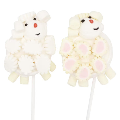 Soft and chewy vanilla mallow on a stick for kids
