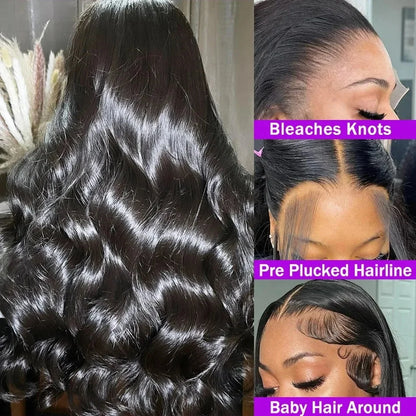 360 lace frontal body wave wig natural look