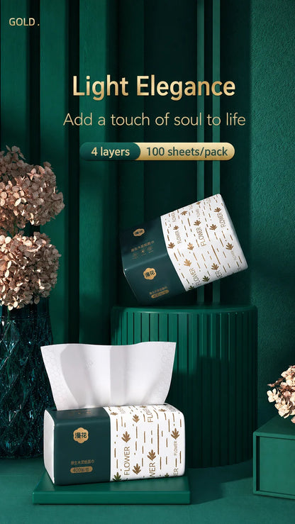 400-sheet four-ply tissue pack