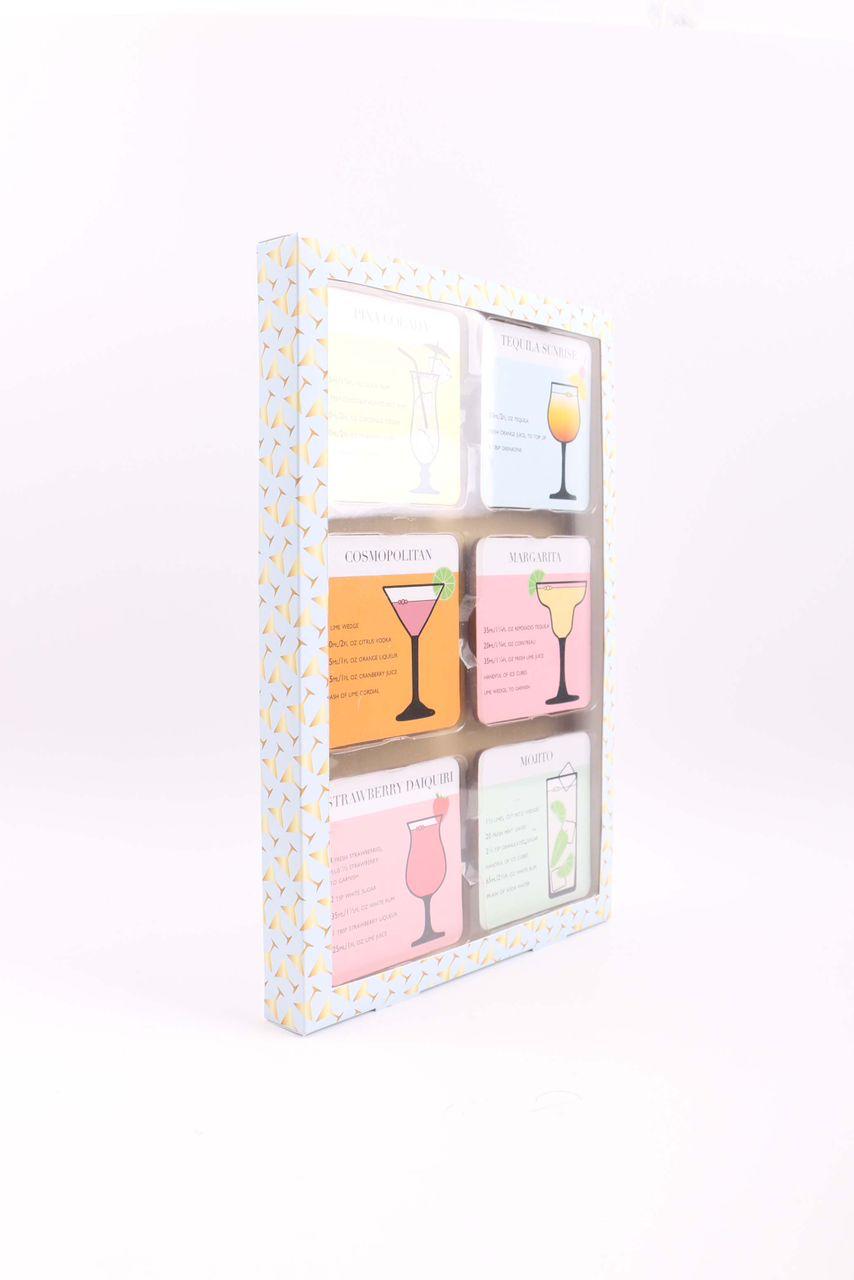  JOLAFUNBS cocktail coaster set neatly packaged, perfect gift idea