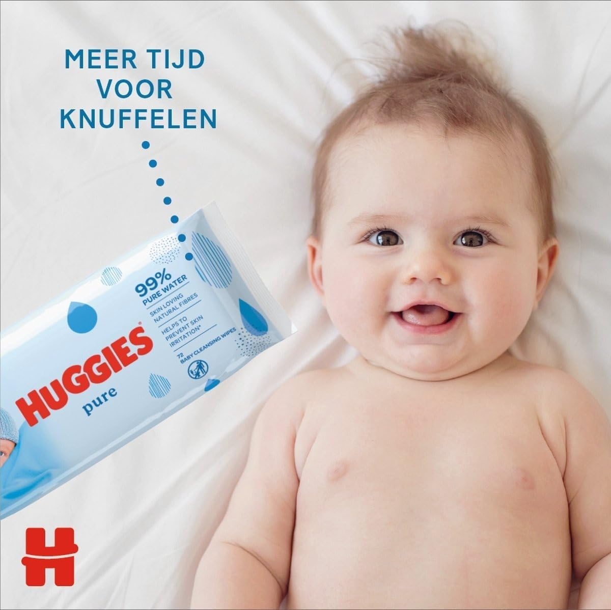 Huggies Pure, Baby Wipes, 18 Packs (1008 Wipes Total) - 99 Percent Pure Water Wipes - Fragrance Free for Gentle Cleaning and Protection - Natural Wet Wipes(packaging may vary)