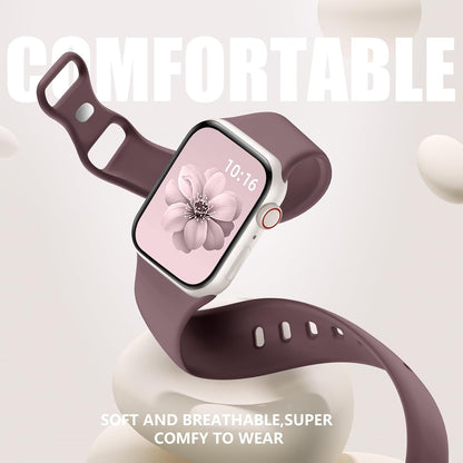 6 Pack Sport Straps Compatible with Apple Watch 38mm 40mm 41mm 42mm 44mm 45mm 46mm 49mm – Soft Silicone Replacement Bands for Women & Men