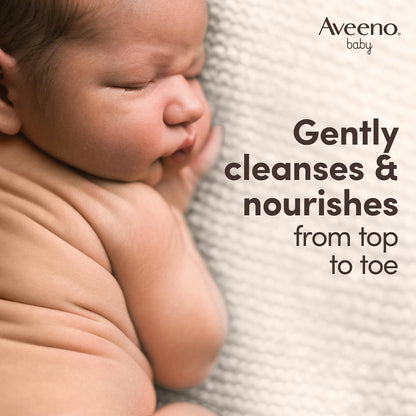 Aveeno Baby Gentle Bath and Wash – Unscented, 400ml | Hypoallergenic Baby Body Wash