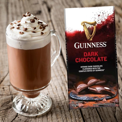 Guinness Hot Chocolate Drink Tin & Dark Chocolate Bar Gift Set with Card – Perfect Treats for Women & Men, Ideal Pairing with Biscuits, Bread, or Cookies