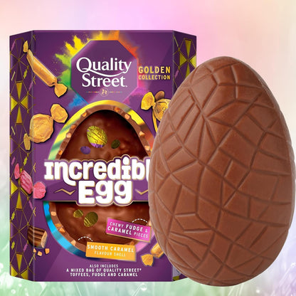 Quality Street Incredible Easter Egg 380g & Easter Card – Premium Chocolate Treats & Festive Gifts for Women, Men, Kids, Family & Friends – Perfect for Easter Celebrations
