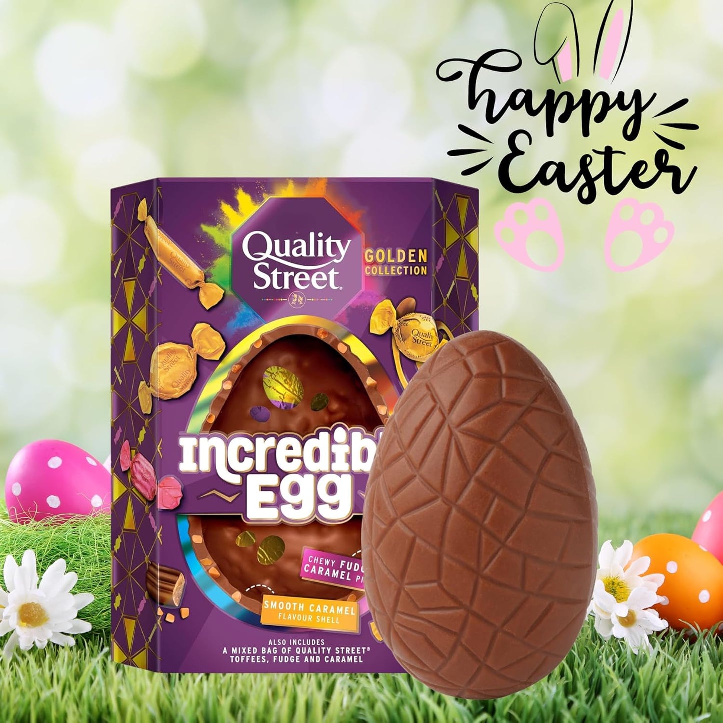 Quality Street Incredible Easter Egg 380g & Easter Card – Premium Chocolate Treats & Festive Gifts for Women, Men, Kids, Family & Friends – Perfect for Easter Celebrations