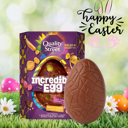 Quality Street Incredible Easter Egg 380g & Easter Card – Premium Chocolate Treats & Festive Gifts for Women, Men, Kids, Family & Friends – Perfect for Easter Celebrations