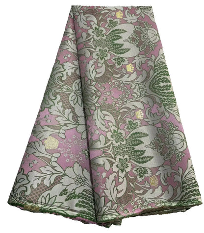 Nigerian damask lace fabric multi colour 2.5 yards DIY sewing