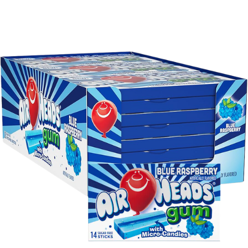 Airheads Blue Raspberry Chewing Gum 12X34G 