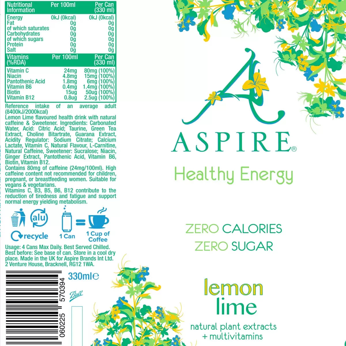 Aspire Lemon & Lime, zero sugar and calories