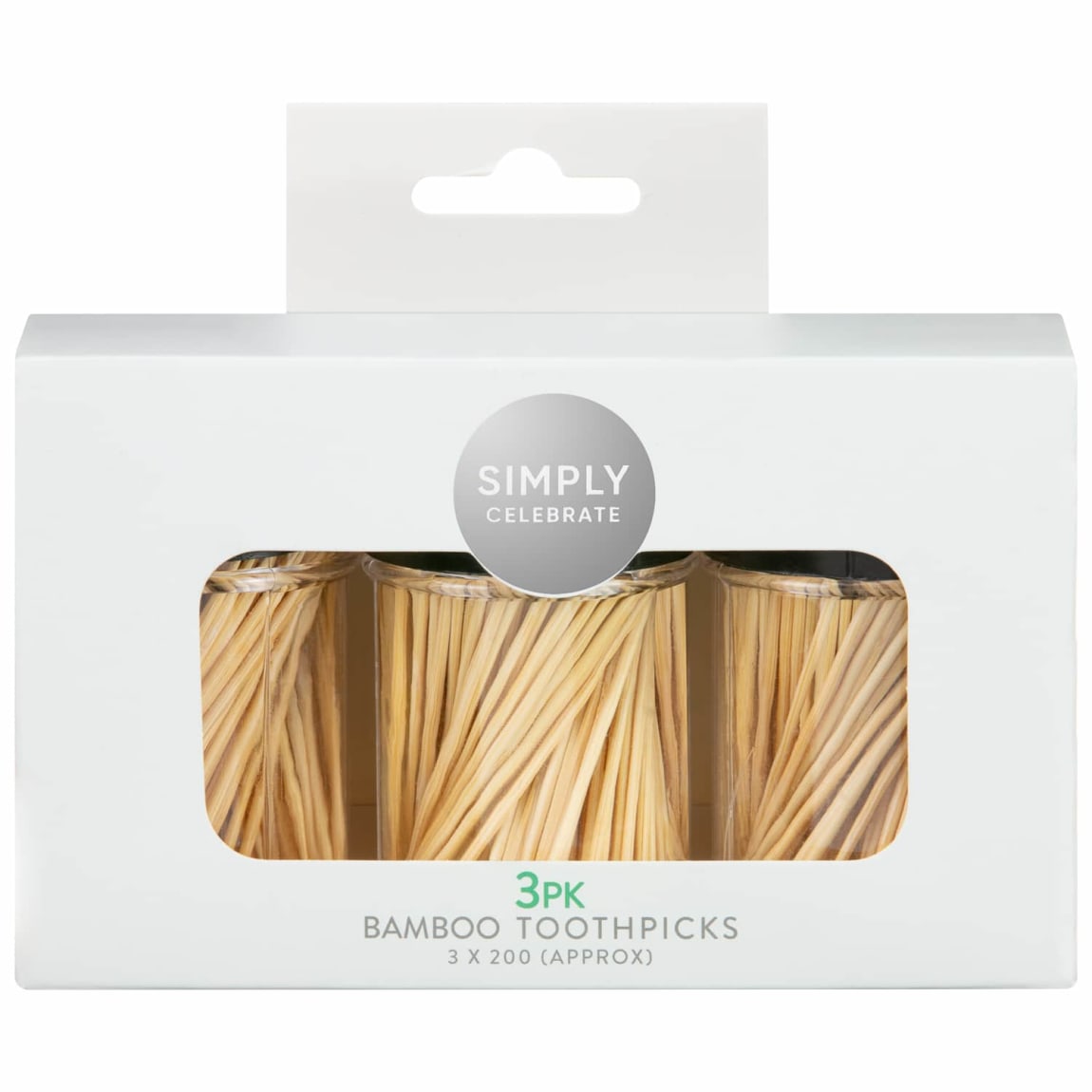 Bamboo Toothpicks 3 Pack 200 Pieces Party Table Essentials