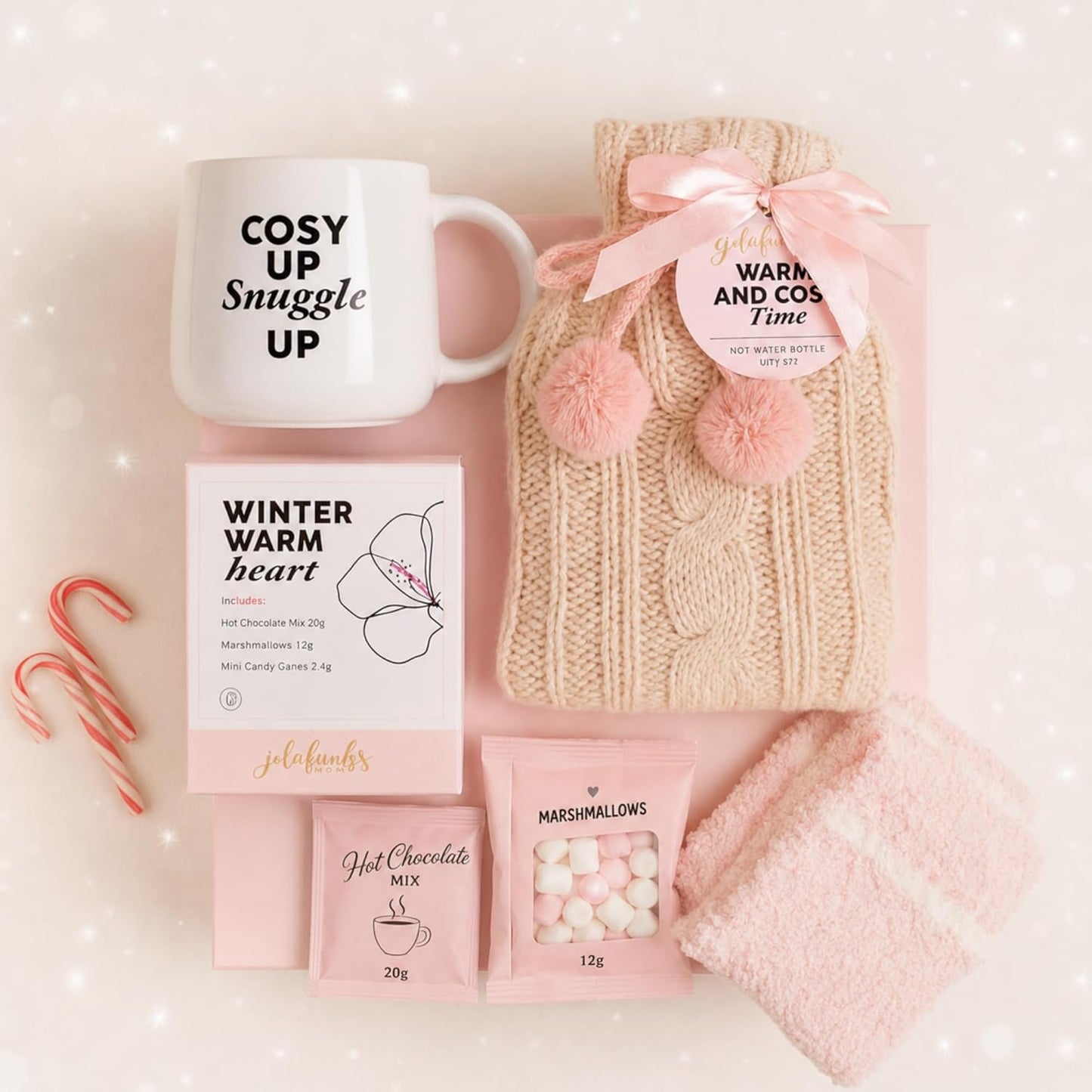 Hot Water Bottle Gift Set Box of 3 Cozy Winter Hamper Pack