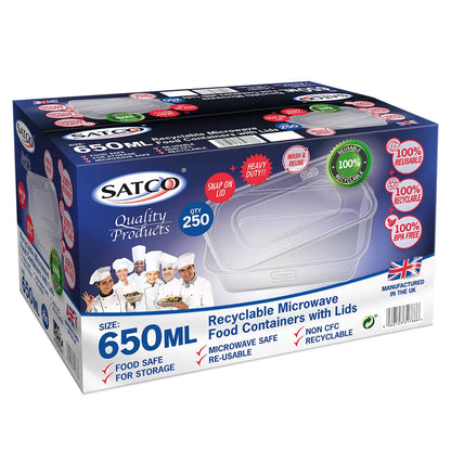 SATCO Plastic Takeaway Containers 250 x 650ml