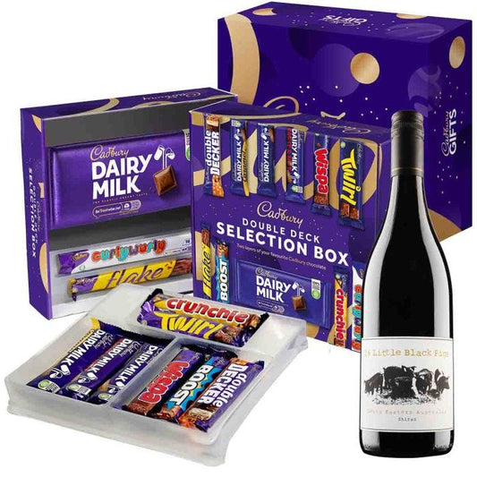 Cadbury Selection Box & Red Wine Gift