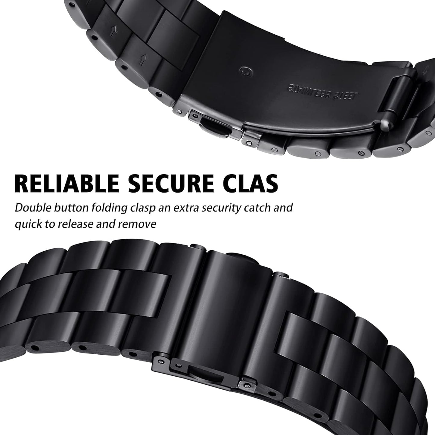 Compatible with Apple Watch Strap 46mm 45mm 44mm 49mm 42mm – Stainless Steel Metal Link Band with Folding Clasp for Men & Women