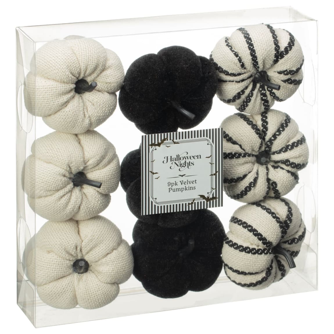 Halloween Nights Velvet Pumpkins 9pk for festive home décor