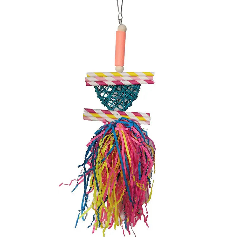 Hanging cage toys for parrots and lovebirds