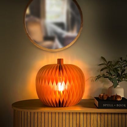 Harvest Home Light Up Paper Pumpkin 38x34cm for autumn décor
