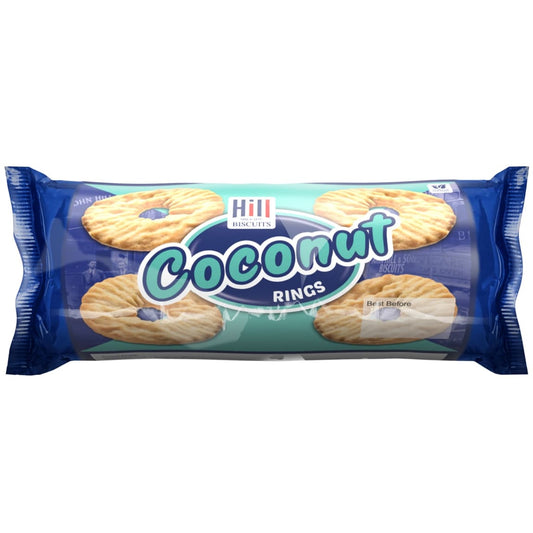 Hill Coconut Biscuit Rings 150g Crunchy Snack Pack